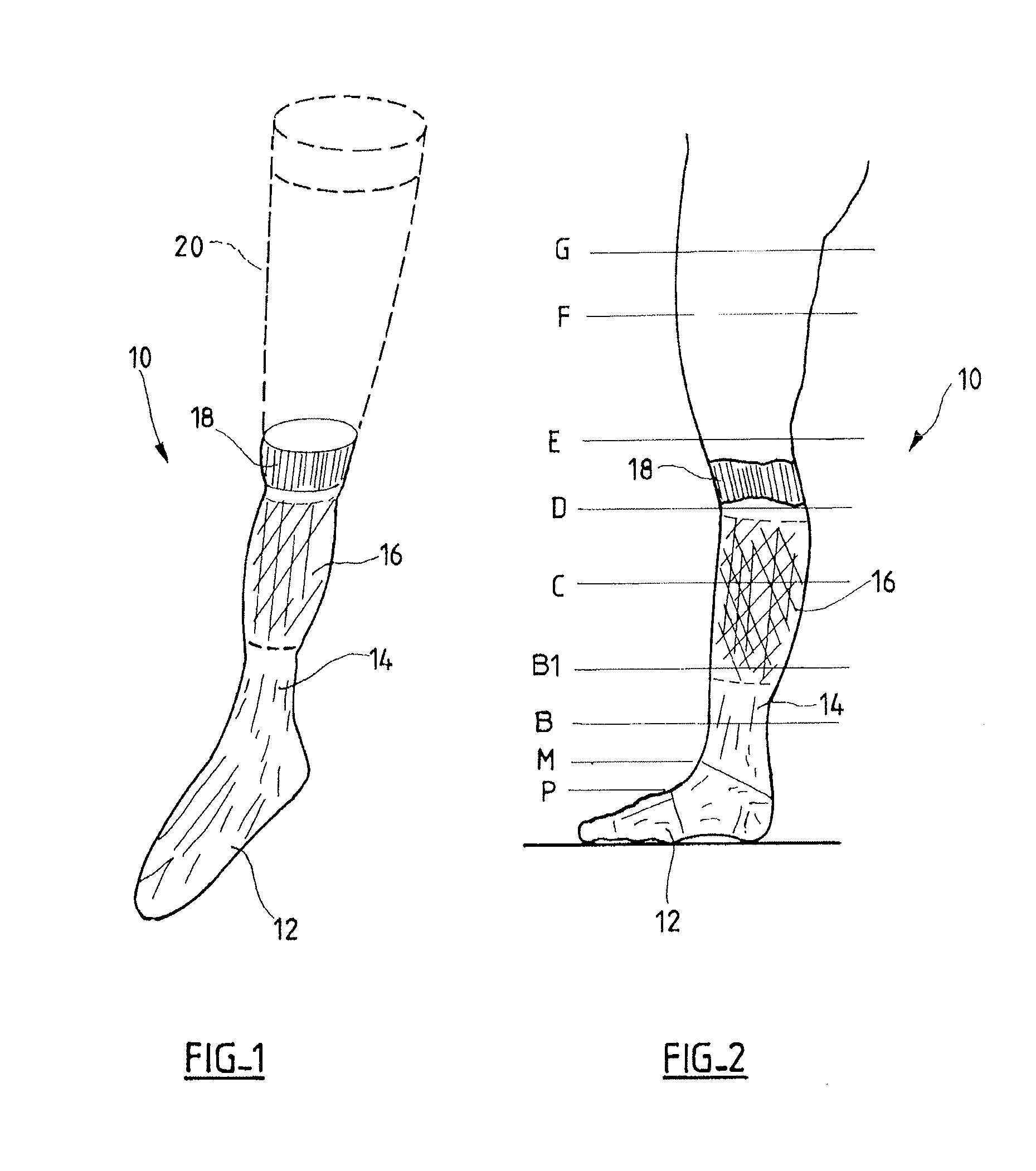 Made-to-measure orthosis for compression/containment, for reinforcing the musculo-aponeurotic pump of the calf