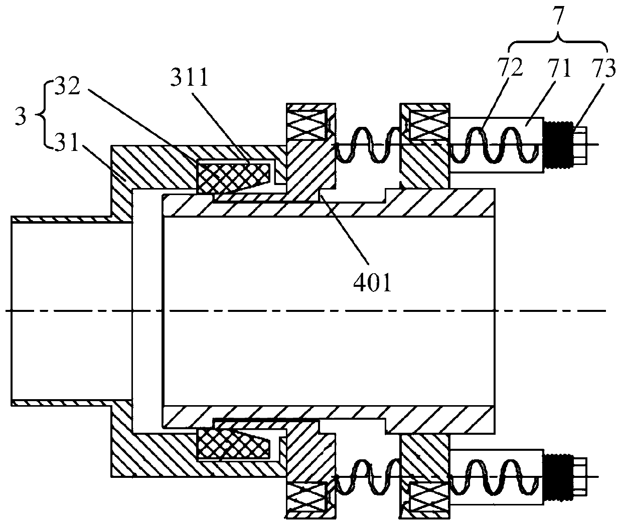 Automatic separation mechanism for fire hose and quick connector