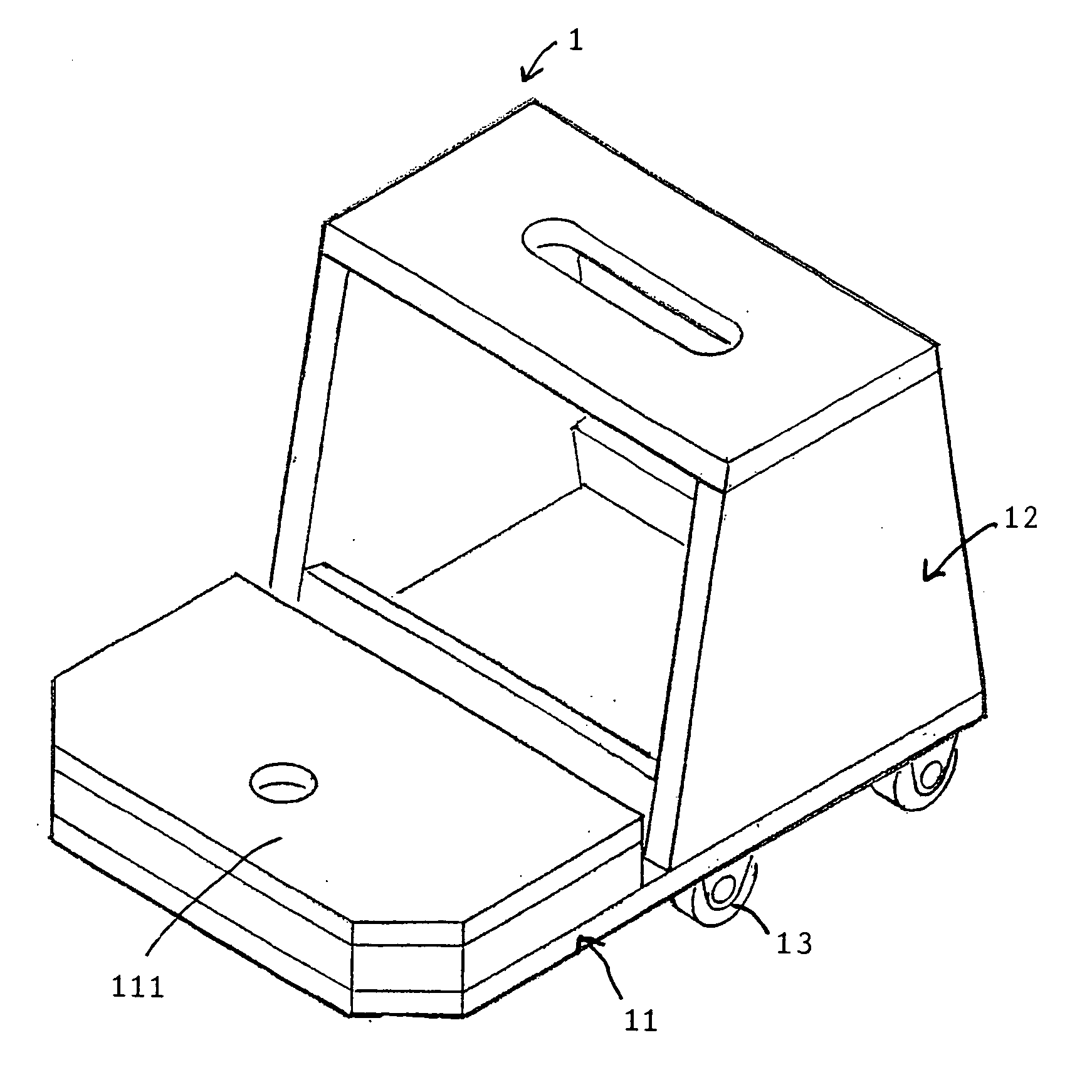 Roller seat, and carrier for a very-large-capacity tool and material holder also mountable atop a step ladder