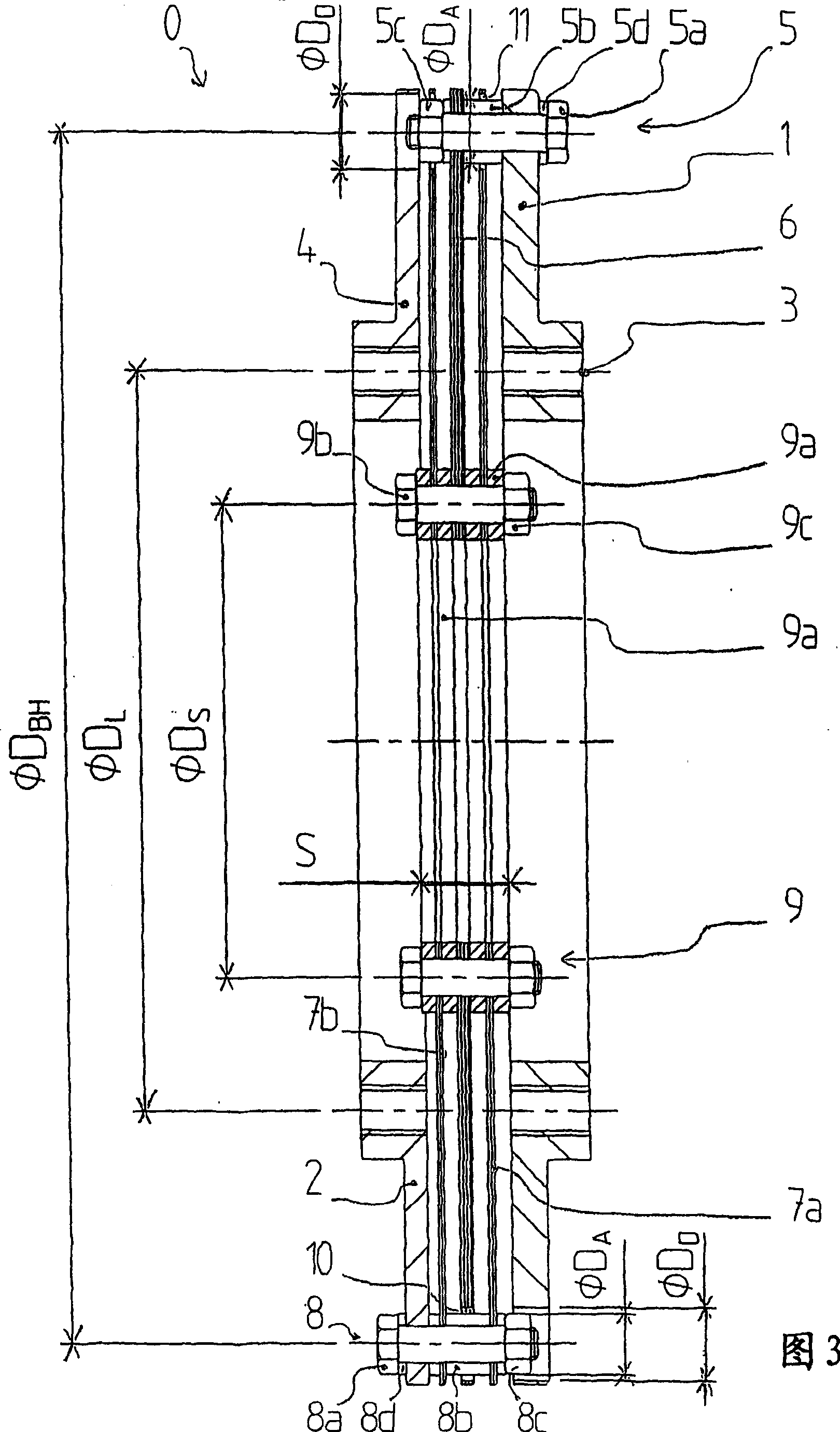 Compactly designed membrane-type coupling