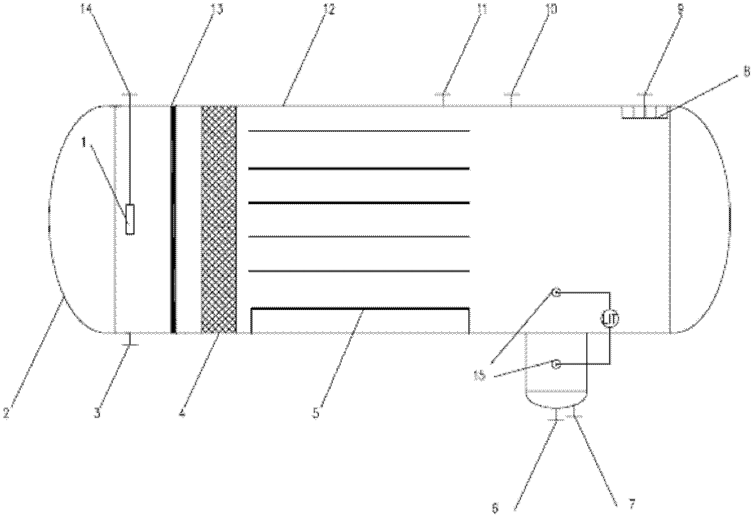 Device and process applied to hydrogen peroxide extraction