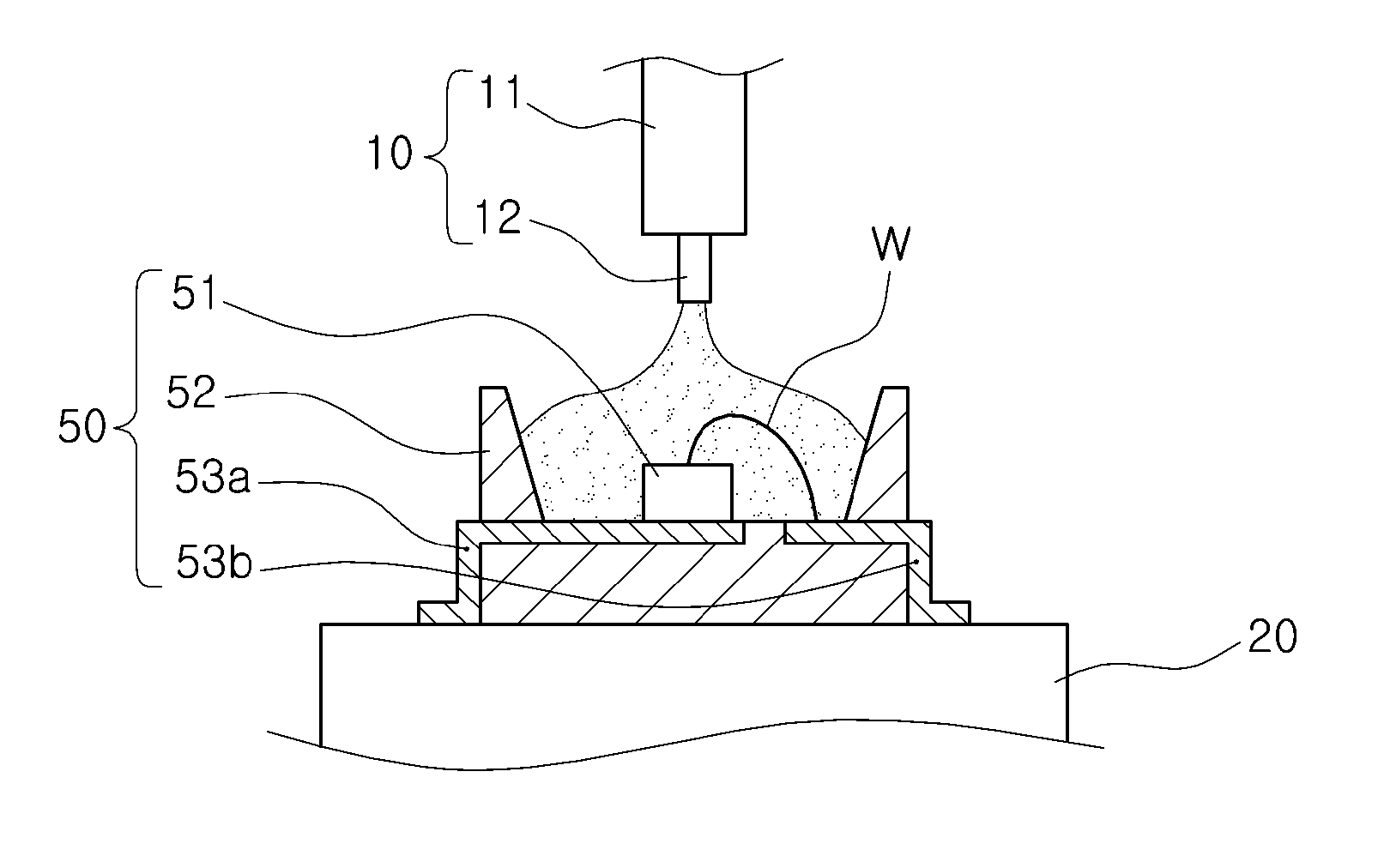 Resin dispensing apparatus for light emitting device package and method of manufacturing light emitting device package using the same