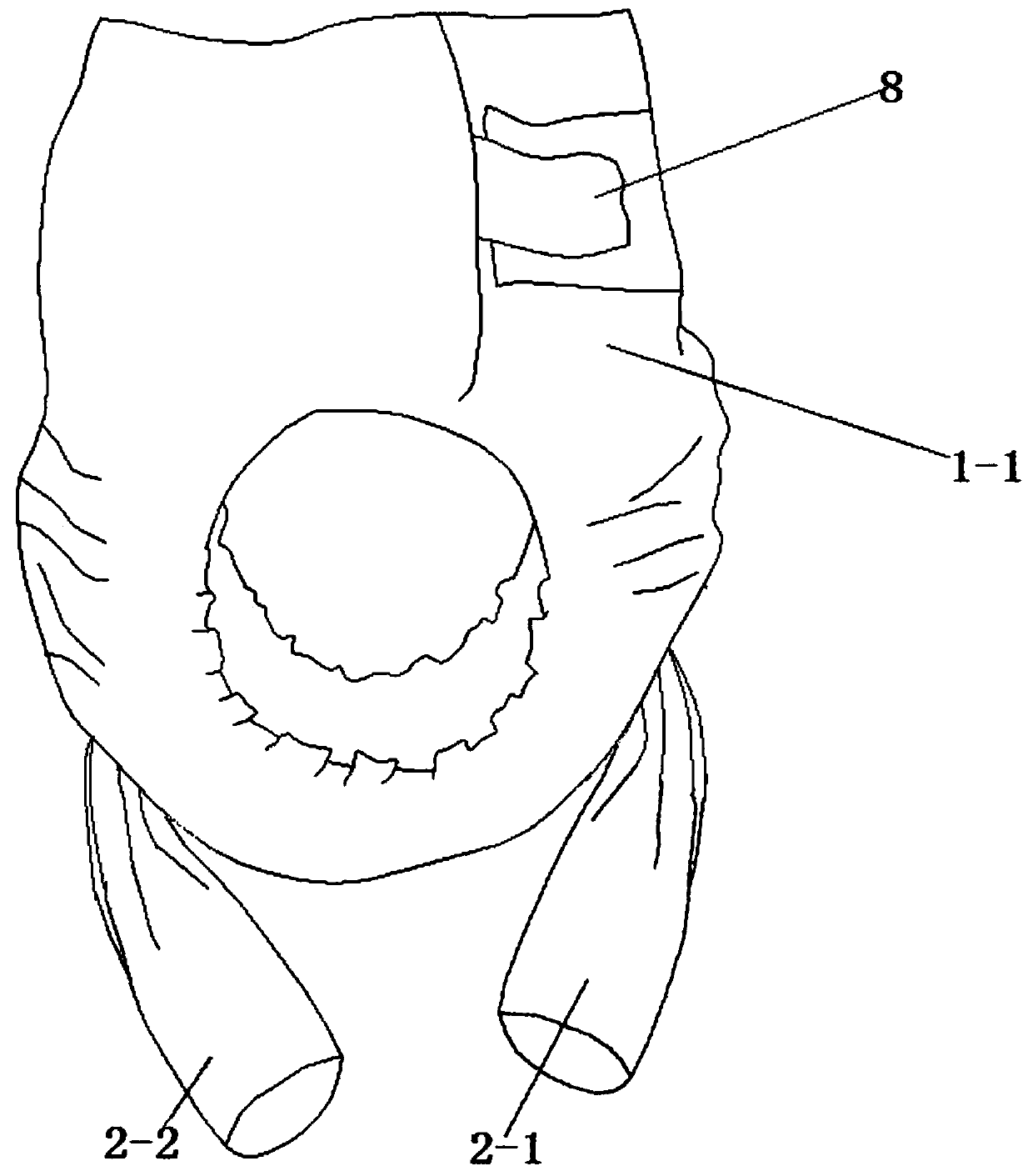 Disposable nursing device with functions of inverted-leakage prevention and collection of feces and urine