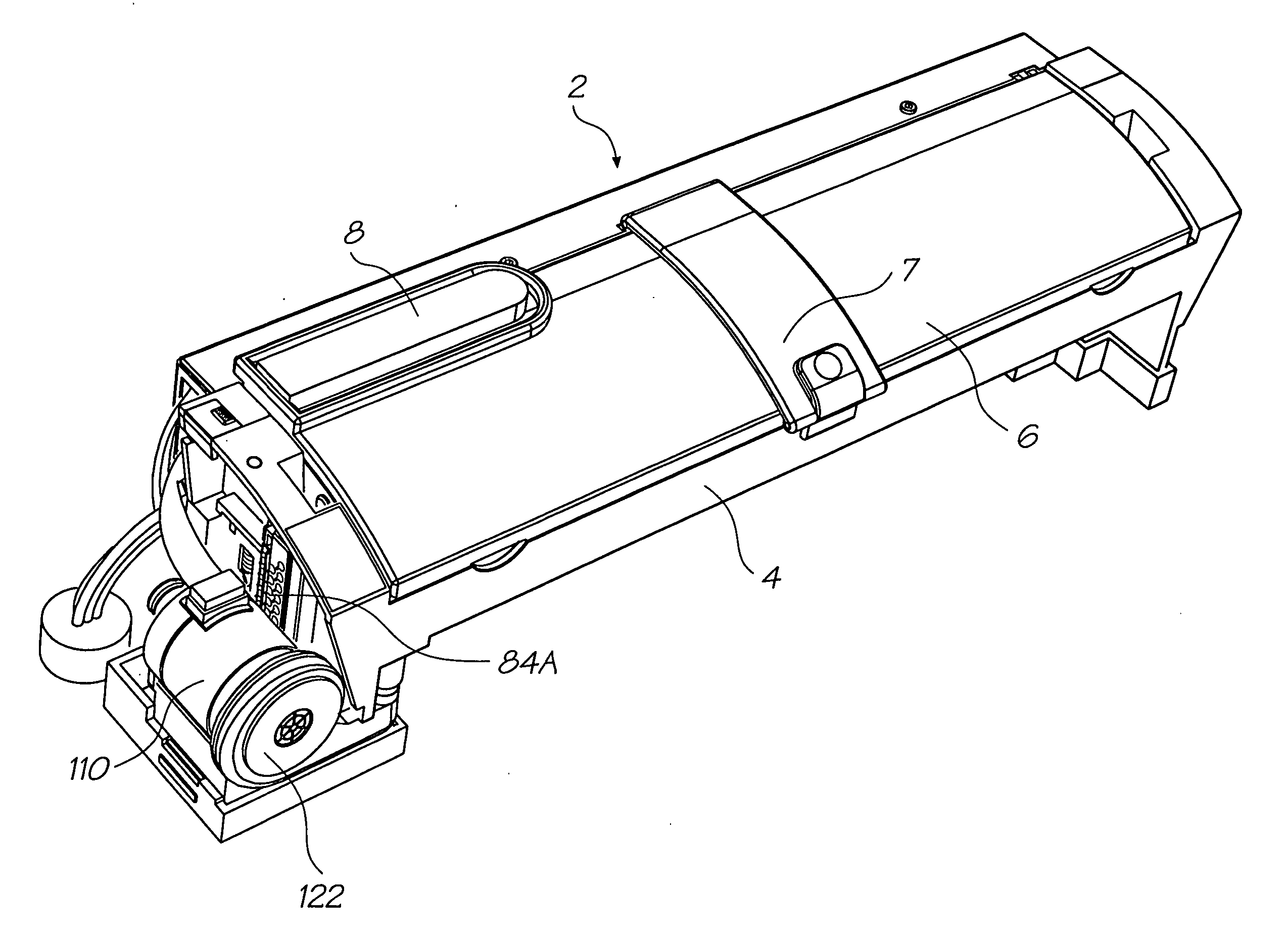 Inkjet printer cartridge with uniform compressed air distribution