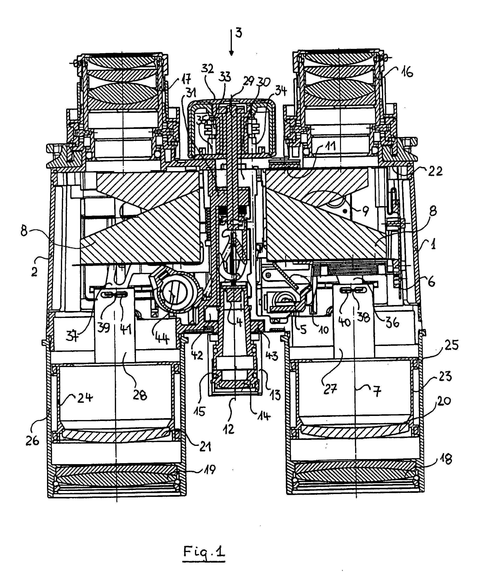 Binoculars with an integrated laser rangefinder