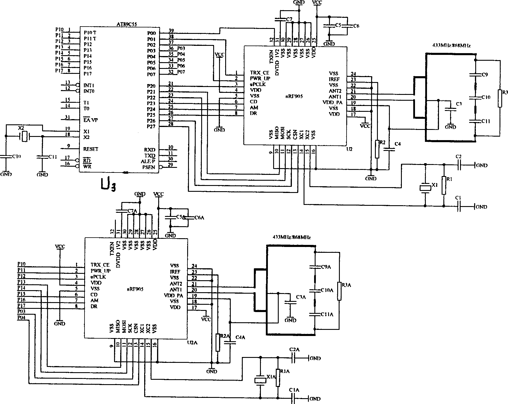 Transmission mode and device in wireless outgoing call, automatic frequency conversion, and segmented request signal