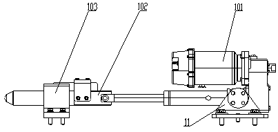 Locking and turning device for suspension type air rail turnout interface