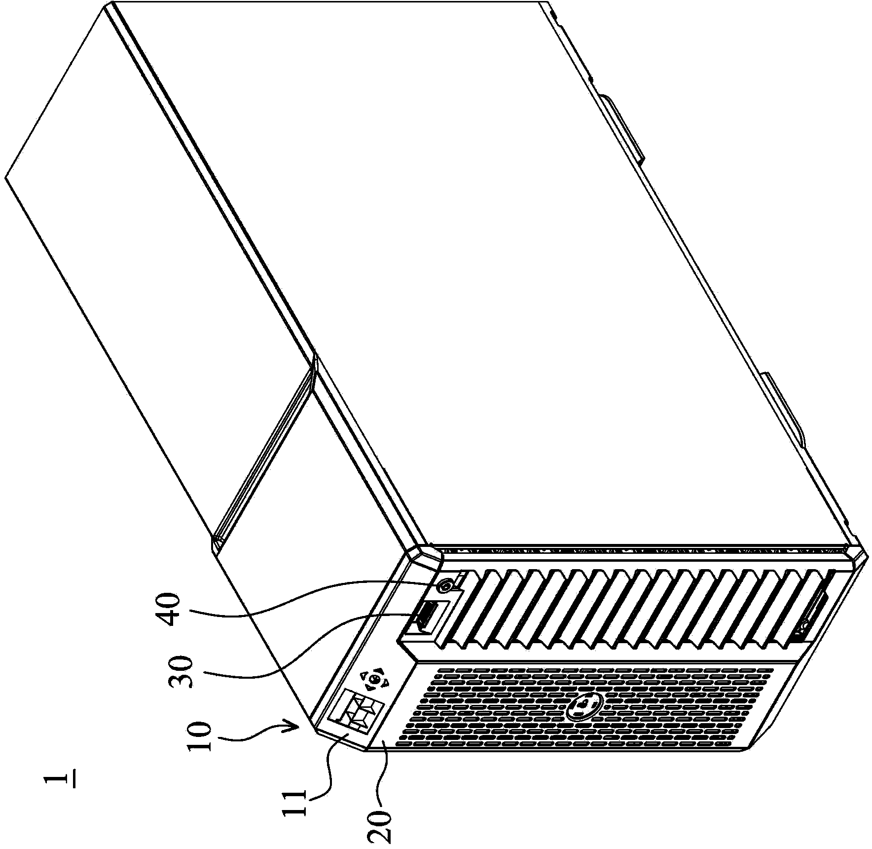 Computer housing with locking function