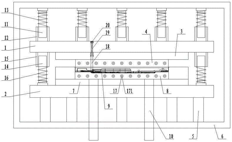 Forming stamping mould for side plate of automobile seat