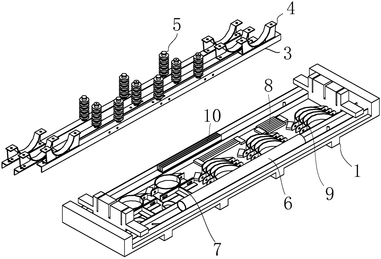 Wooden containing box for containing power distribution auxiliary components