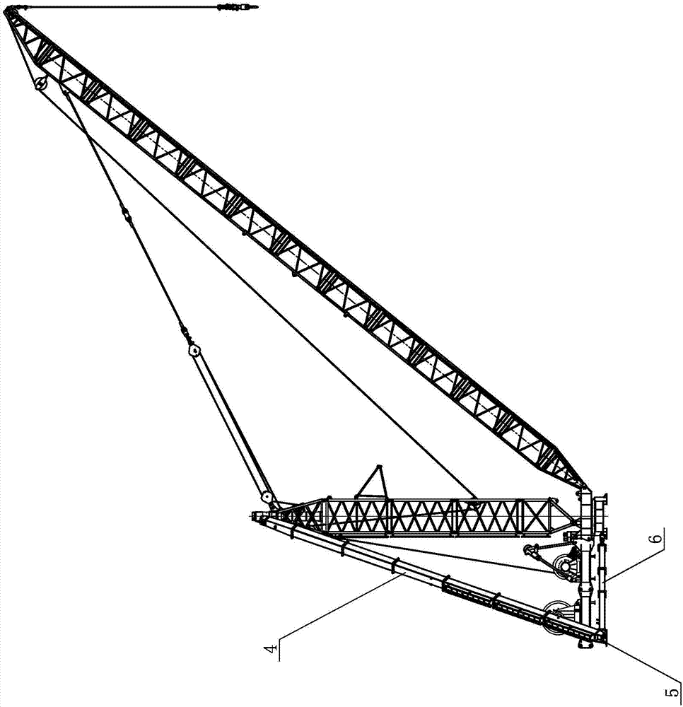 A compound boom type roof crane