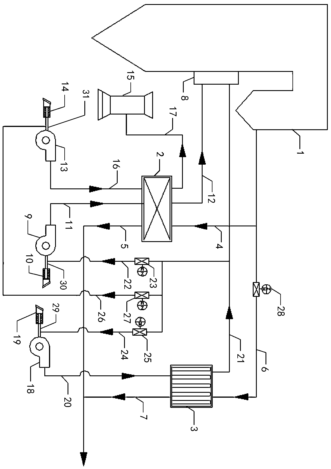 System and method for reducing low-temperature corrosion of boiler smoke exhaust temperature inhibition air preheater