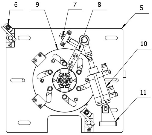 Motor stator insulation sheet closing-up assembling device