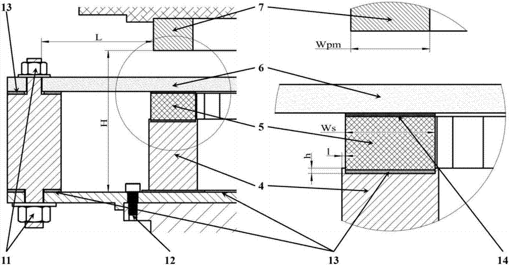 Superconductor cooling structure used for superconductive magnetic suspension micro thrust measurement system