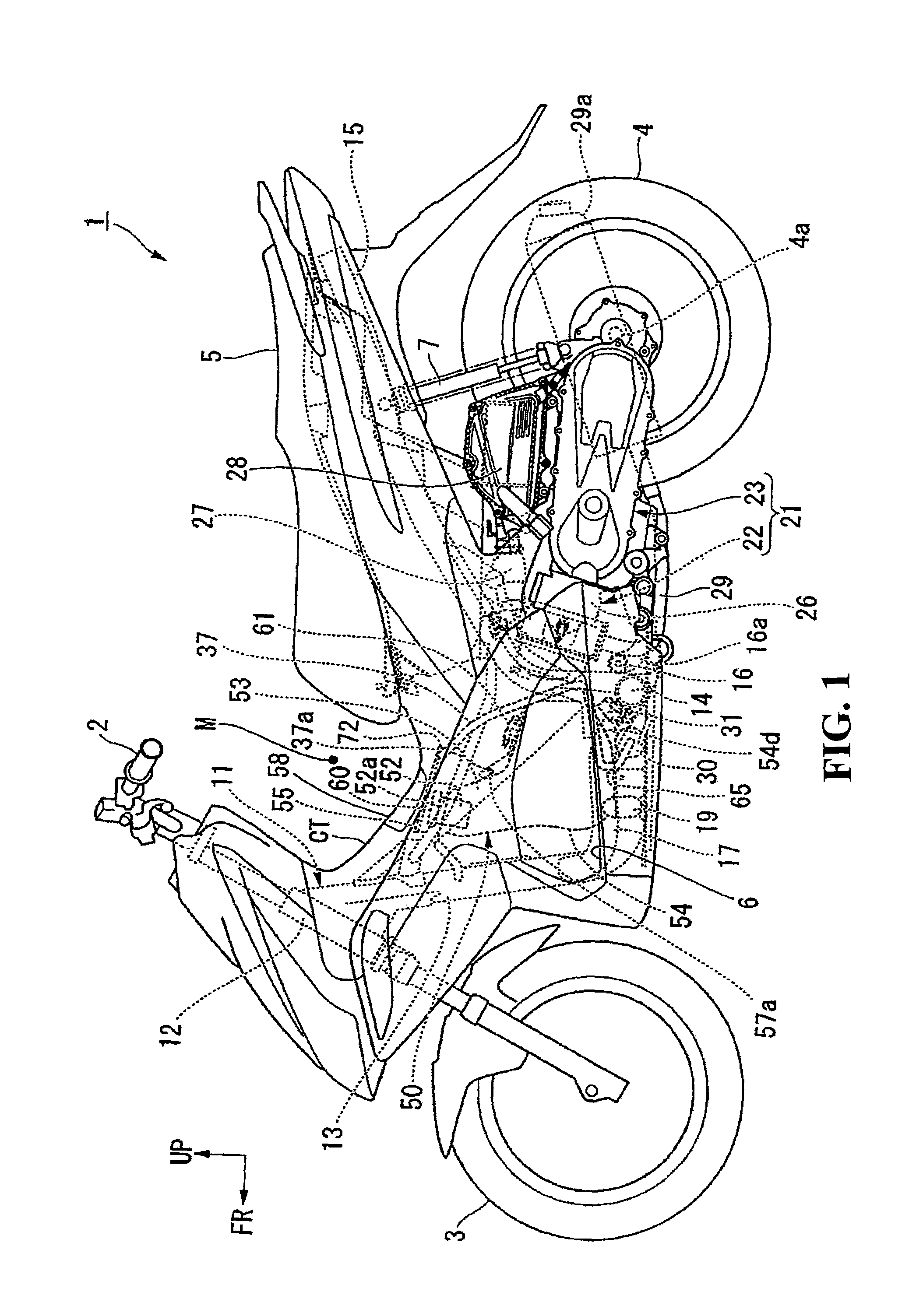 Arrangement structure for canister of saddle type vehicle