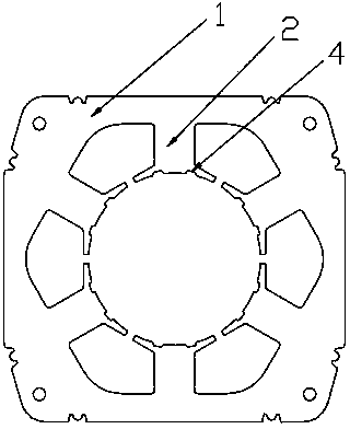 Stator used in brushless direct current motor and used for reducing fundamental wave cogging torque