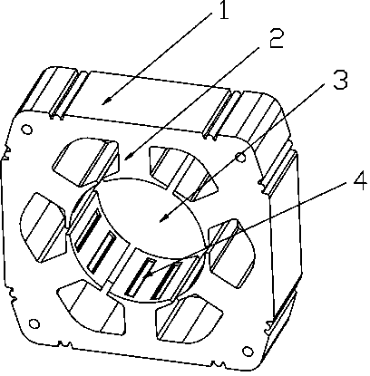 Stator used in brushless direct current motor and used for reducing fundamental wave cogging torque