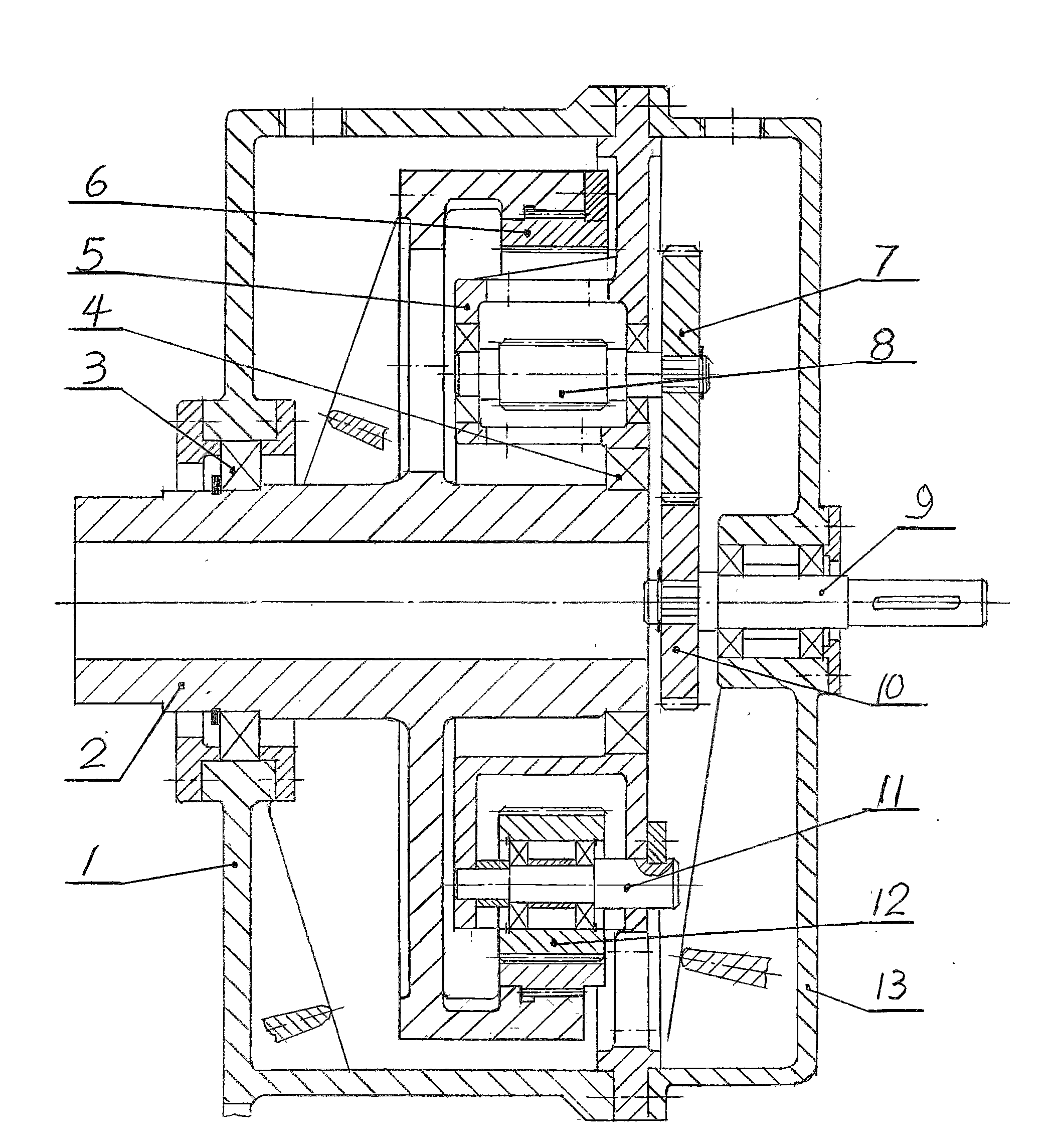 Megawatt multi-split wind power speed-increasing gearbox