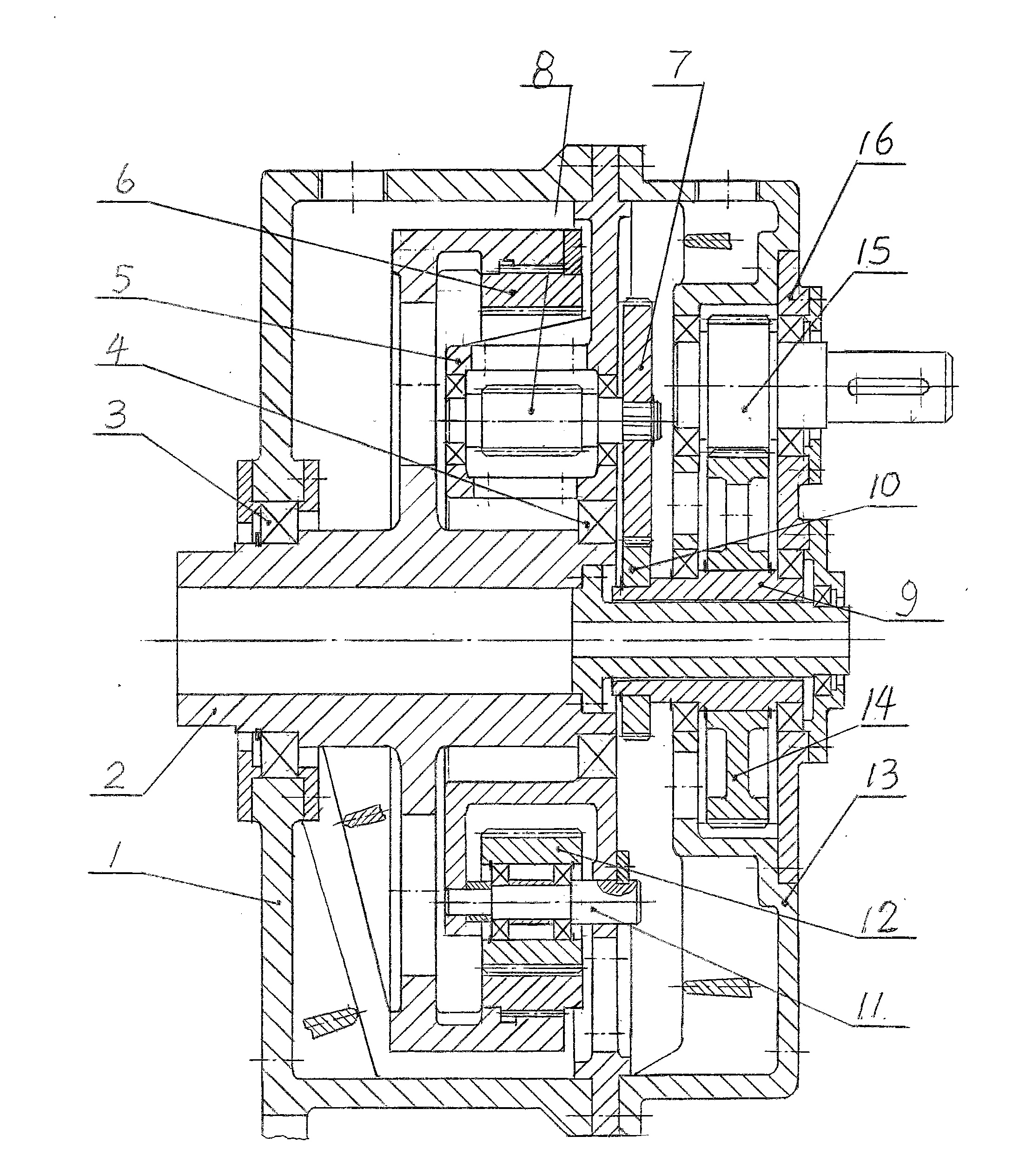 Megawatt multi-split wind power speed-increasing gearbox