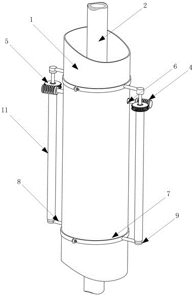 Device and method for restraining vortex-induced vibration of marine riser through upward-going energy of drilling fluid