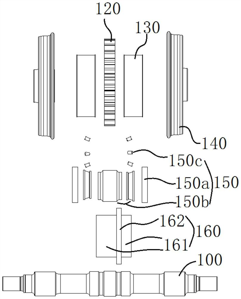 Brake wheel pair for non-power rack rail bogie and non-power rack rail bogie