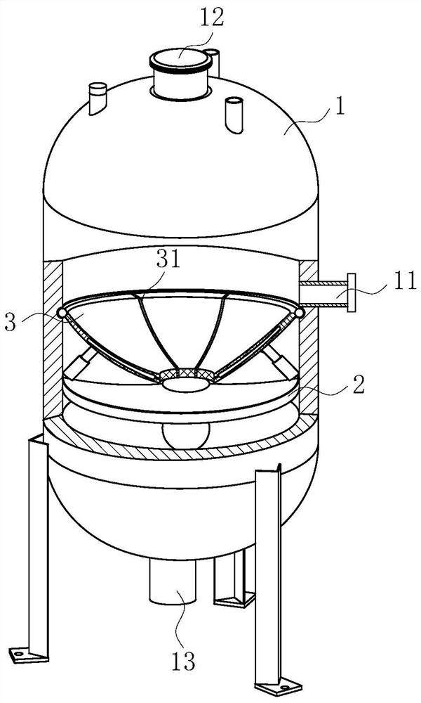 A vacuum buffer tank