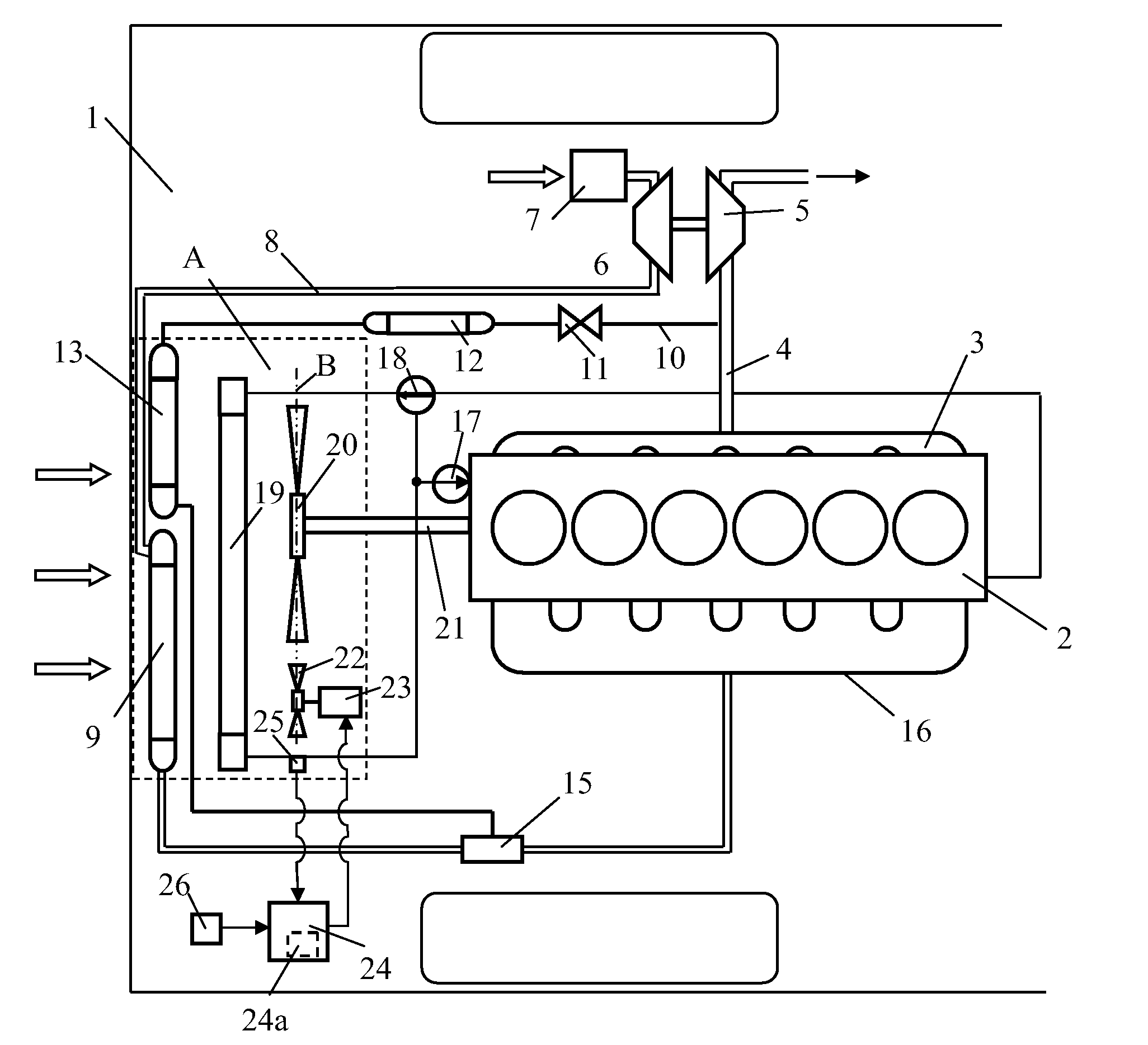 Cooling fan arrangement at a vehicle