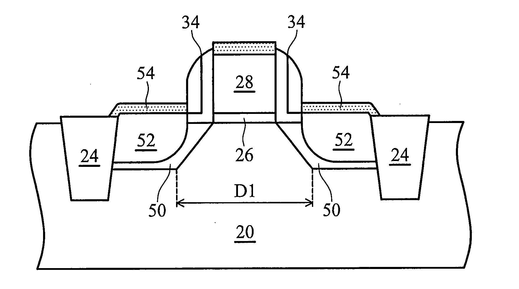 MOS devices with partial stressor channel