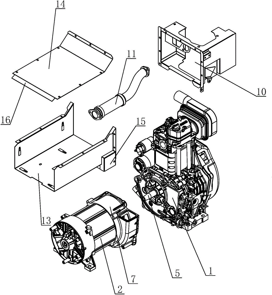 Air-cooled structure of power generation set