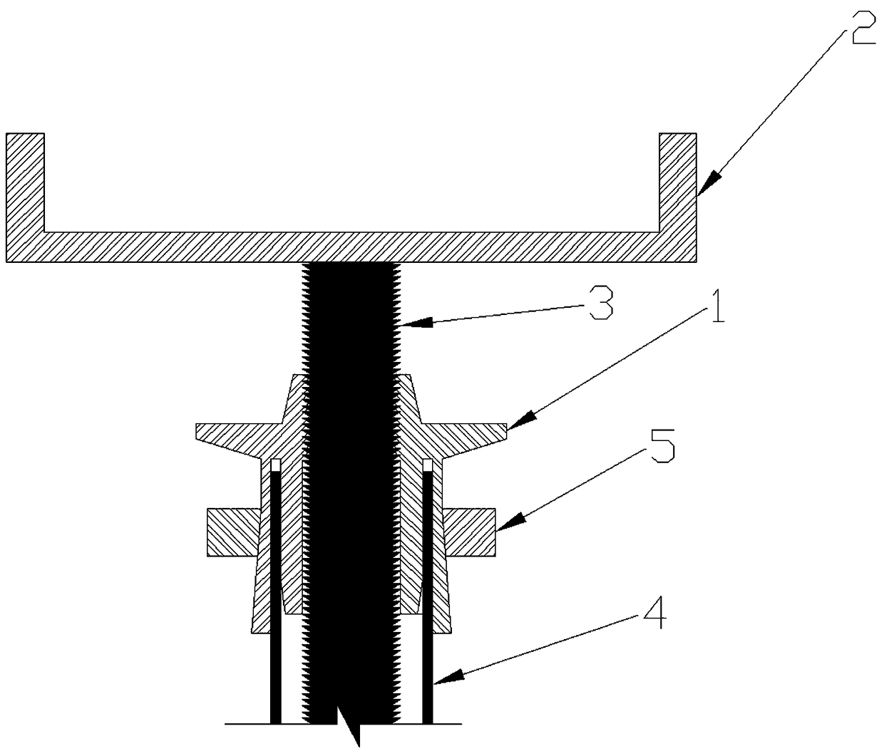 A kind of firmly connected scaffold top support