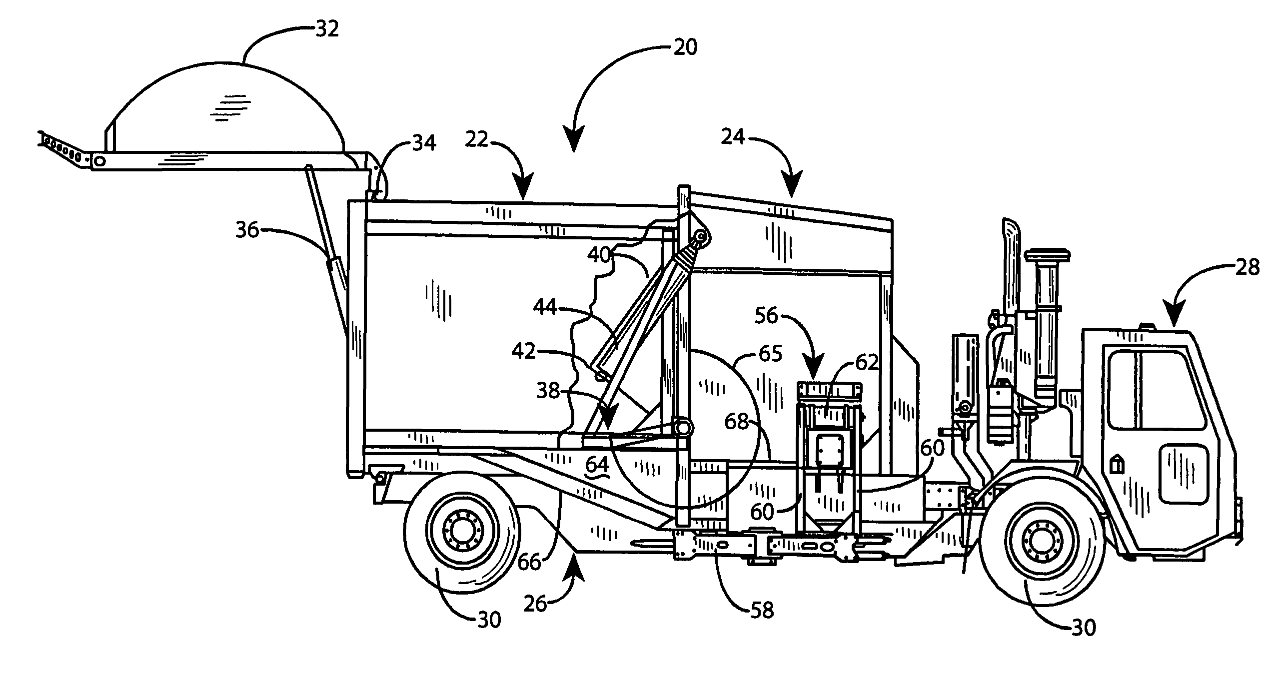 Full eject manual/automated side loader