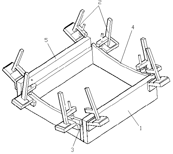 Tool for combined welding of skirt board frame of rail vehicle