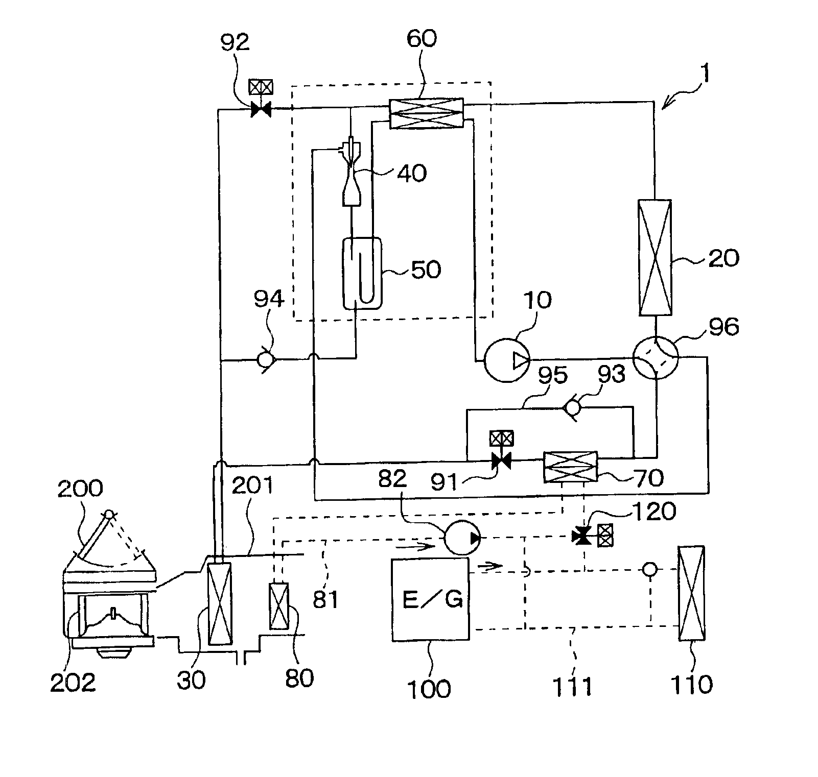 Vehicle air conditioner with ejector refrigerant cycle