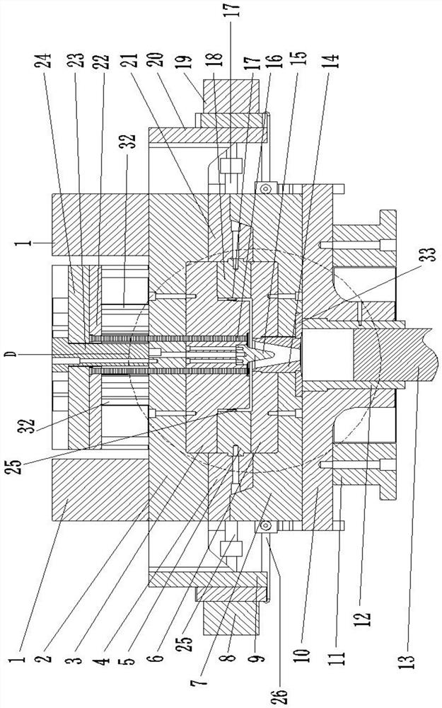 Unequal-thickness deep-cavity shell mold aluminum alloy component squeeze casting device and using method thereof