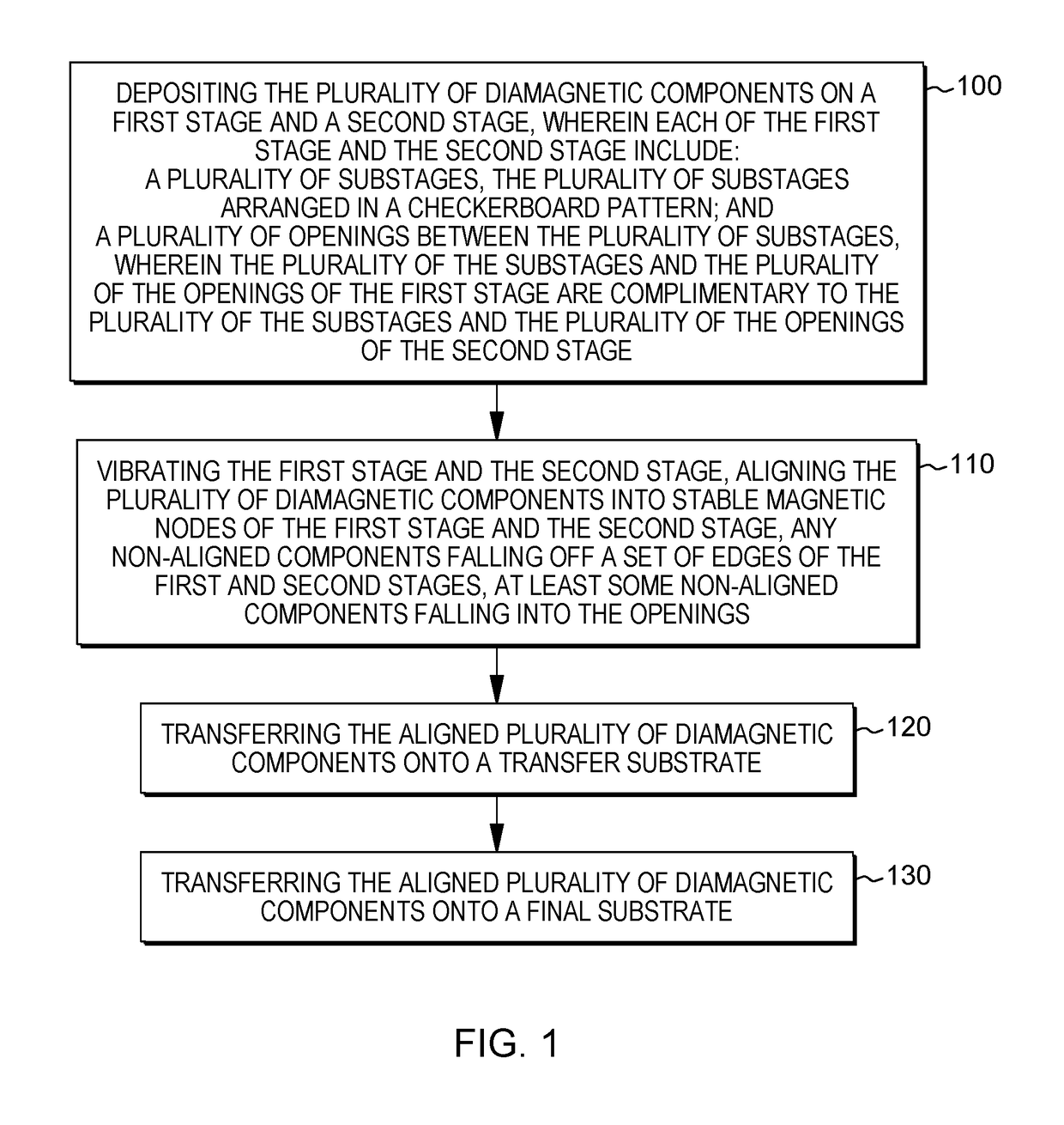 Design for a tessellated magnetic stage for the parallel assembly of diamagnetic components