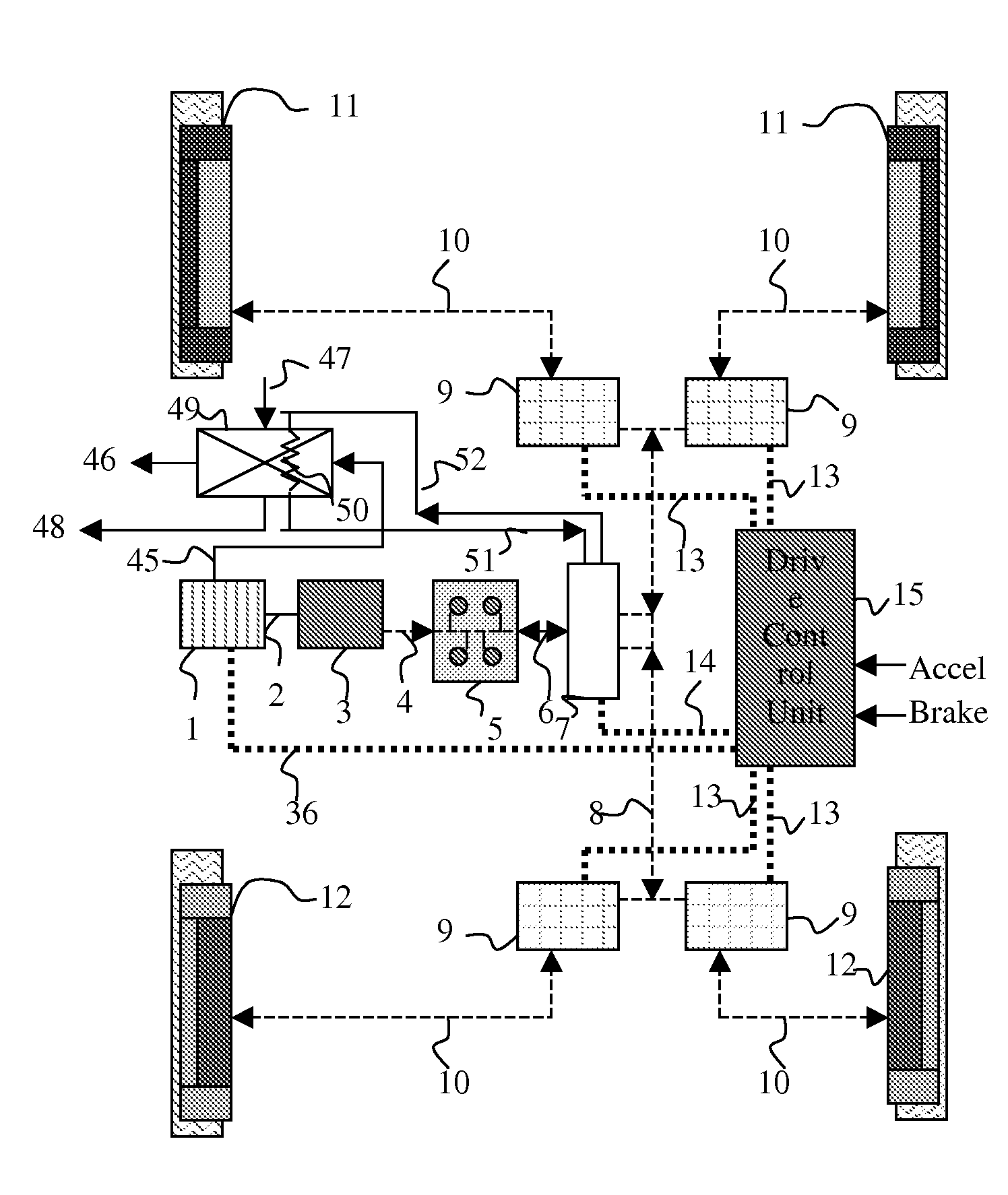 Hybrid drivetrain with waste heat energy conversion into electricity