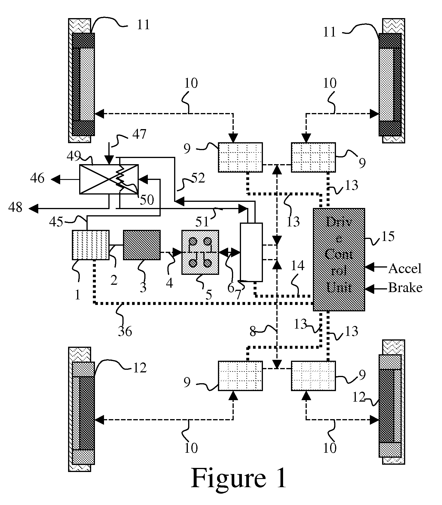 Hybrid drivetrain with waste heat energy conversion into electricity