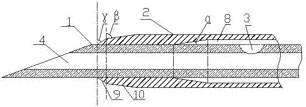 Catheter tip shaping structure of venous indwelling needle