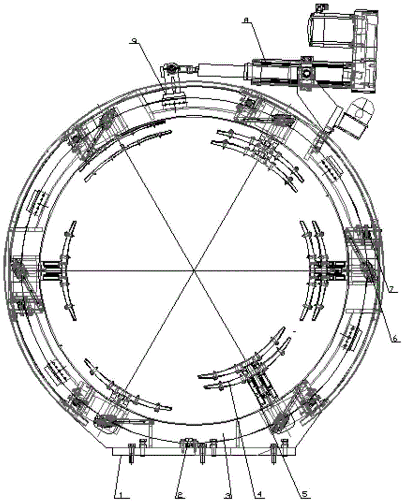 Tread transfer ring of tire building machine