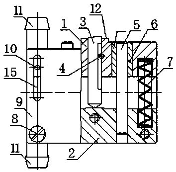 Measuring tool for measuring the width of inner ring groove on inclined plane