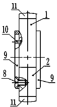 Measuring tool for measuring the width of inner ring groove on inclined plane