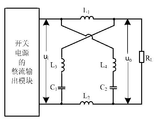 Output filter circuit suitable for large current output electrochemical industrial power supply