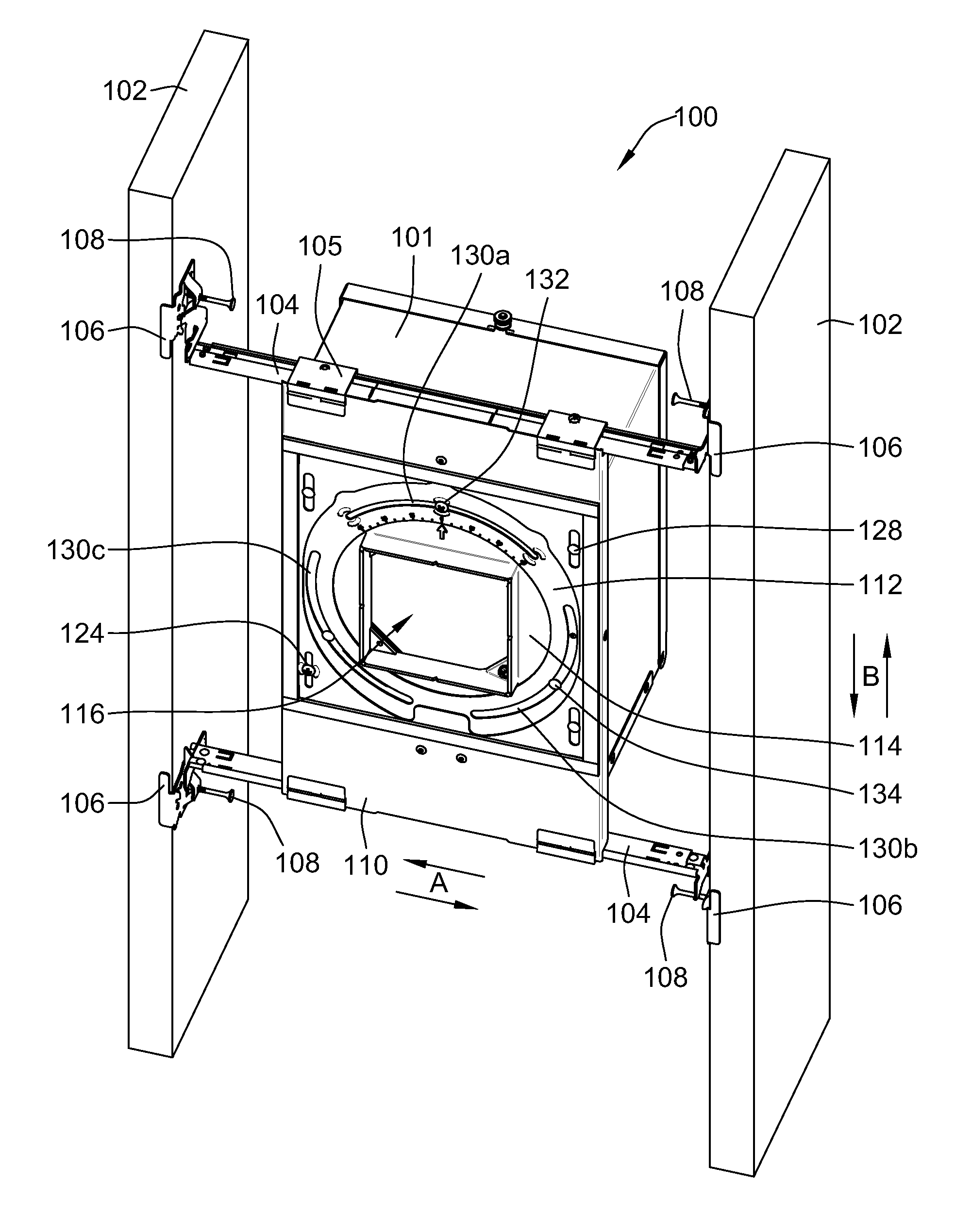 Translating aperture adjustment for a recessed luminaire