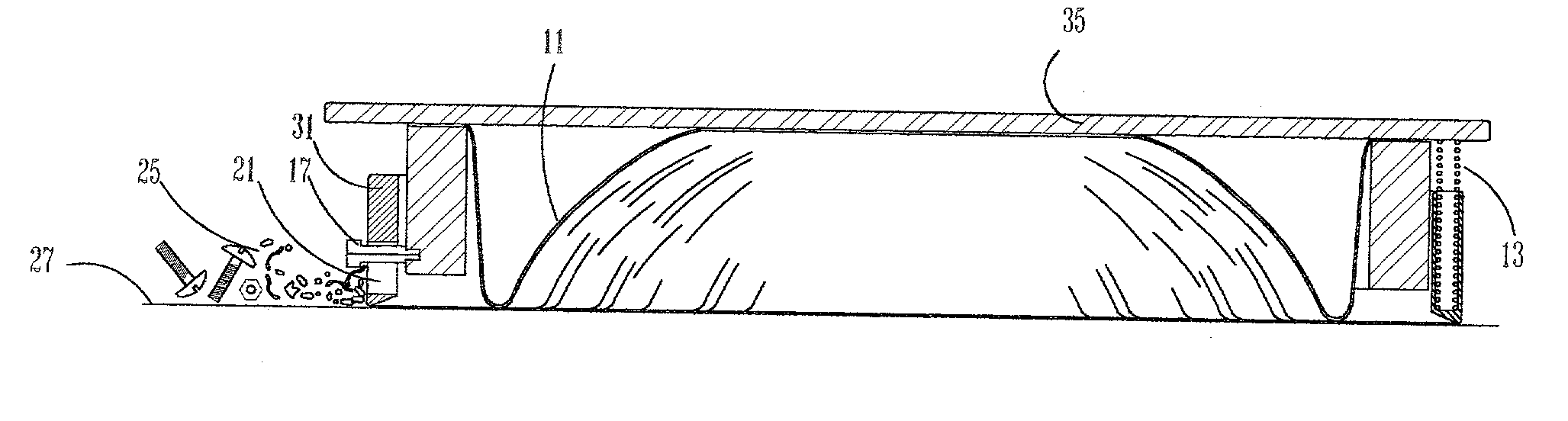 Fluid levitated caster integrating external debris scraper