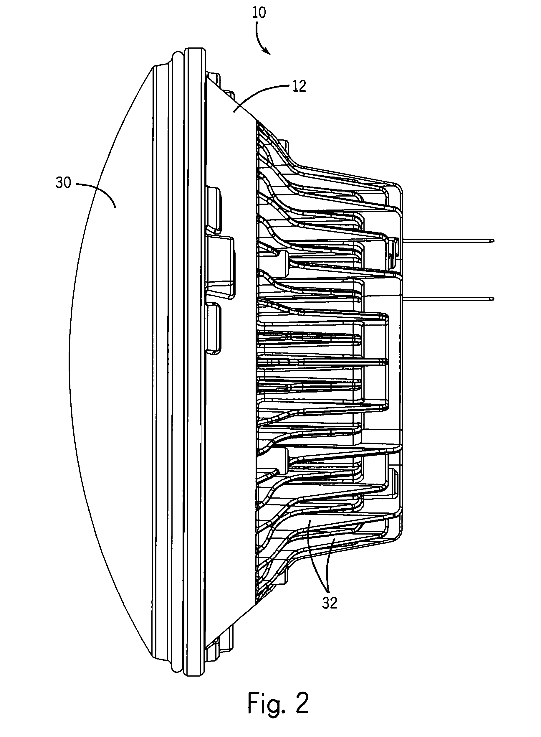 Locomotive LED/optics headlight assembly