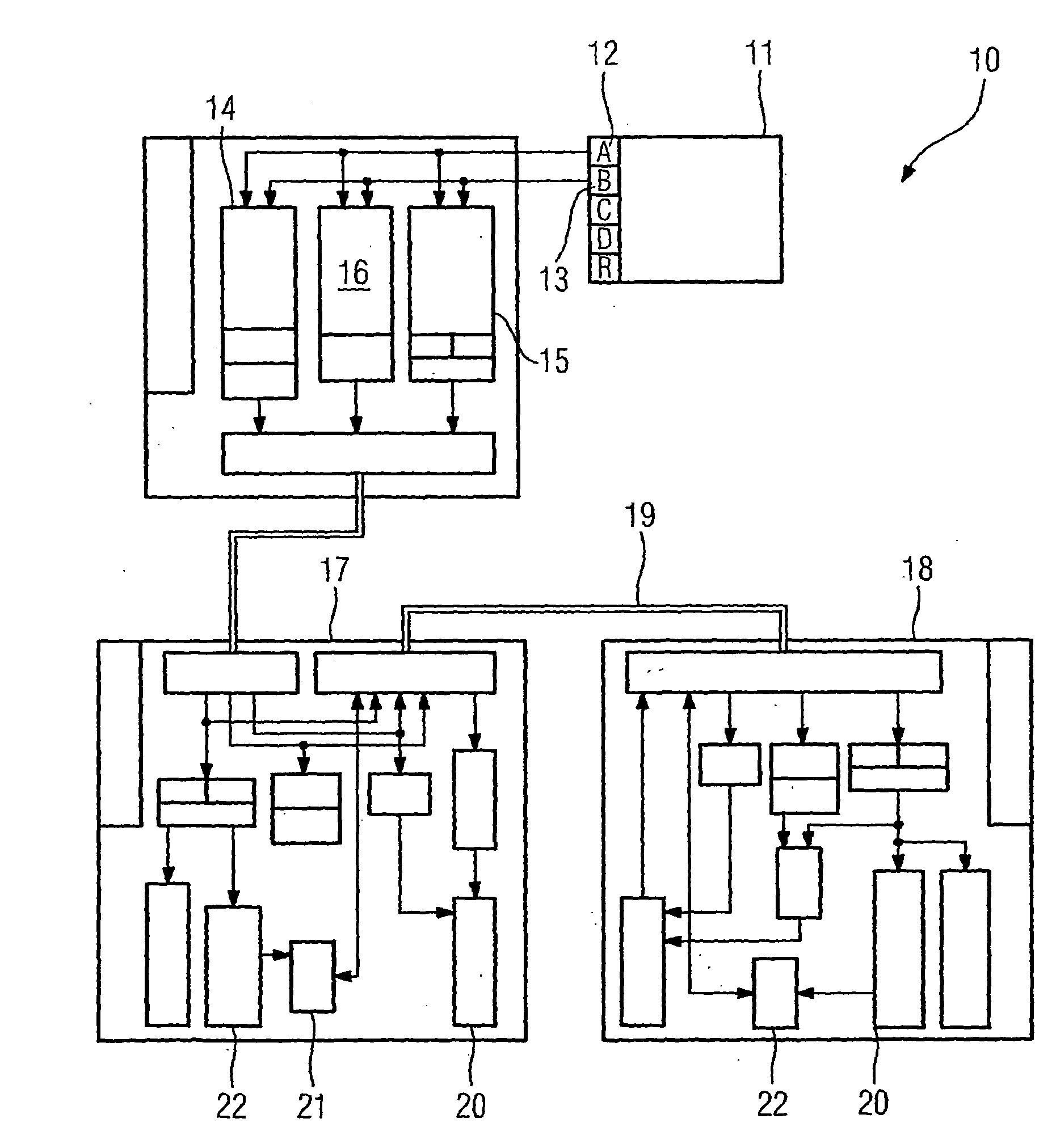 Device and Method for Error-Protected Detection of Measured Values in a Control Unit