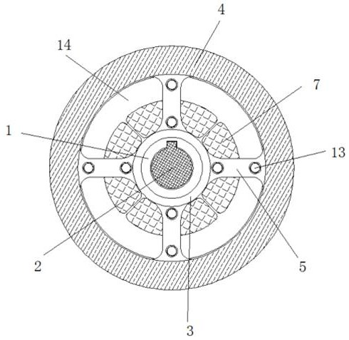 Automatic adjustment device in novel engine energy-storage flywheel