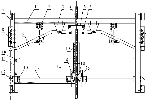 Fall-preventing brake sliding carriage and fall-preventing brake method for hoist bucket of vertical shaft