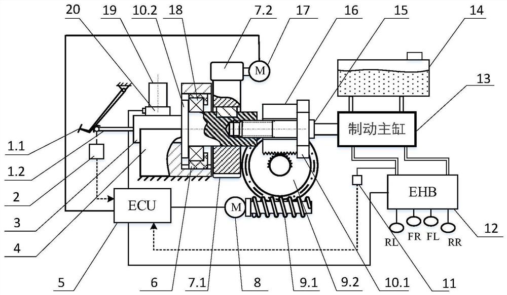 A braking system with variable pedal displacement-braking force characteristics and its control method