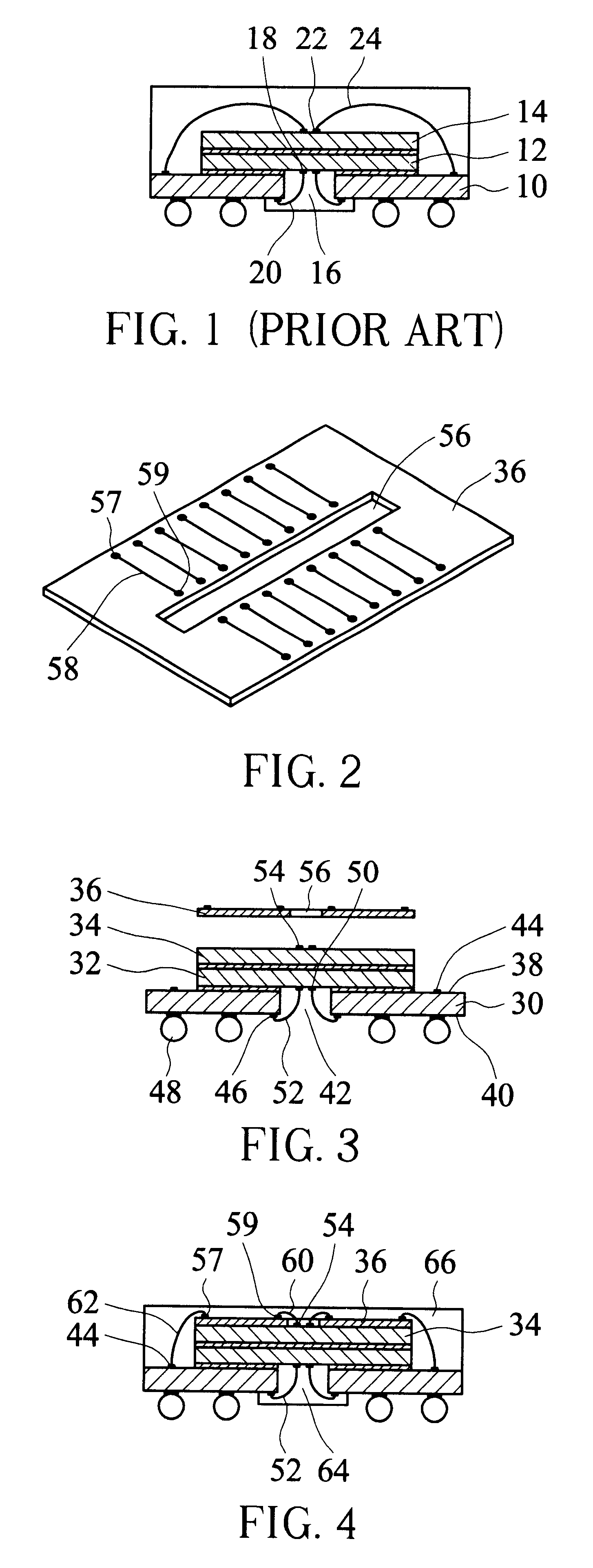 Stacked structure for memory chips